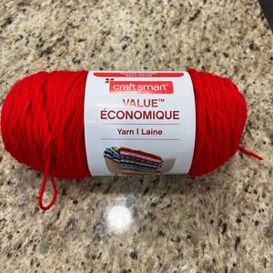 Craft Smart Value Yarn Tomato Red VS132 Medium 4 Acrylic 7oz 354yds Knit Crochet